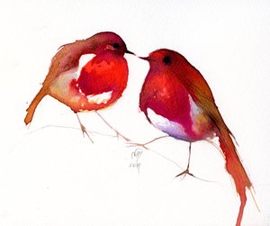 Dois Little Ink Birds, 2014, (tinta no papel)